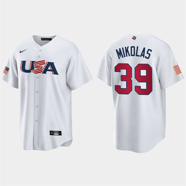 Mens Youth USA #39 Miles Mikolas 2023 World Baseball Classic Replica Jersey - White