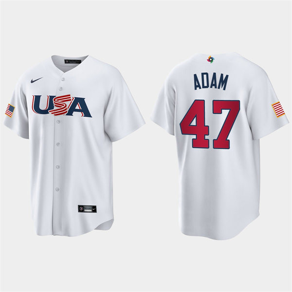 Mens Youth USA #47 Jason Adam 2023 World Baseball Classic Replica Jersey - White