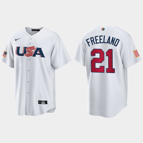 Mens Youth USA #21 Kyle Freeland 2023 World Baseball Classic Replica Jersey - White