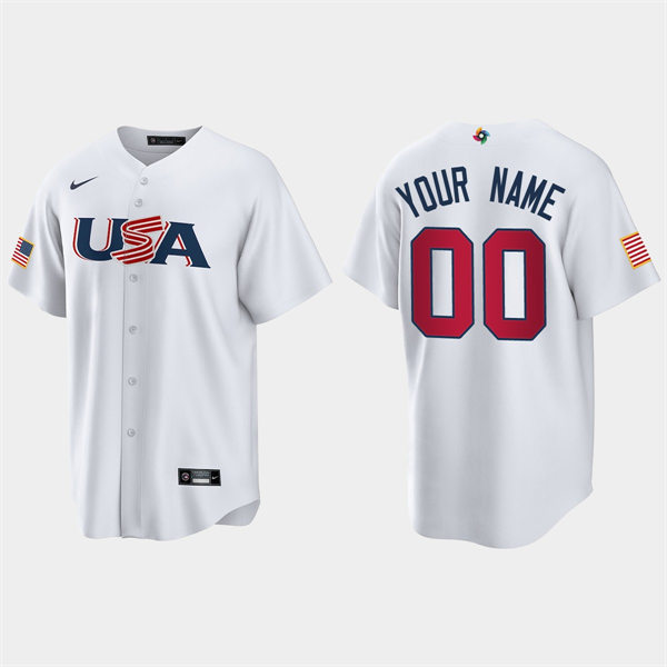 Mens Youth USA Custom 2023 World Baseball Classic Replica Jersey - White