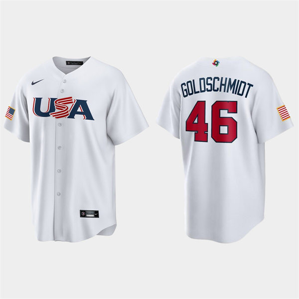 Mens Youth USA #46 Paul Goldschmidt 2023 World Baseball Classic Replica Jersey - White