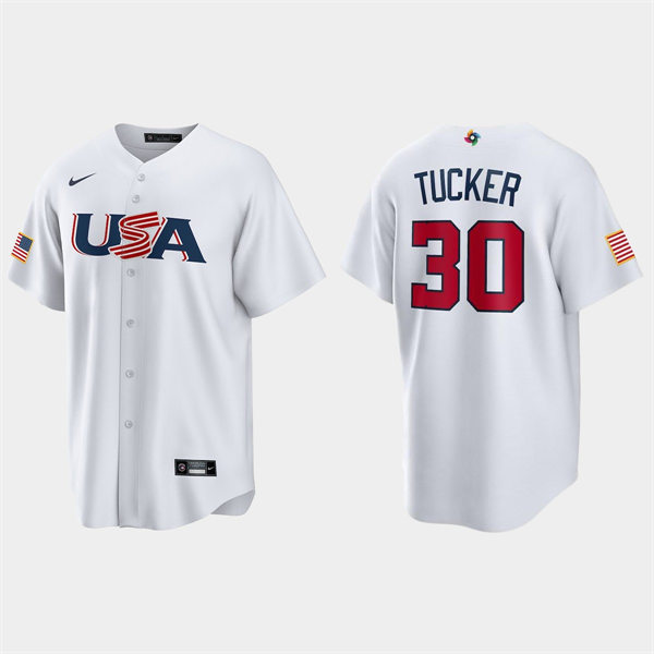 Mens Youth USA #30 Kyle Tucker 2023 World Baseball Classic Replica Jersey - White