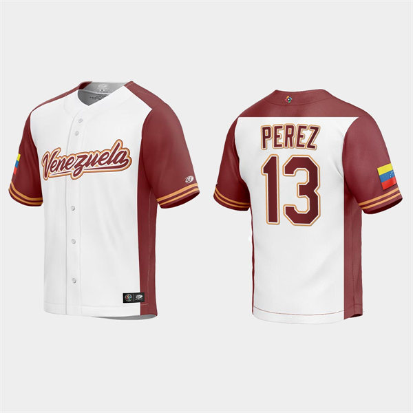 Mens Youth Venezuela #13 Salvador Perez Venezuela Baseball 2023 World Baseball Classic Replica Jersey - White