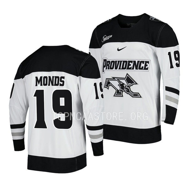 Mens Youth Providence Friars #19 Cody Monds Nike White College Hockey Game Jersey