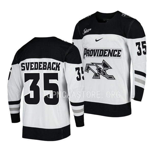 Mens Youth Providence Friars #35 Philip Svedeback Nike White College Hockey Game Jersey