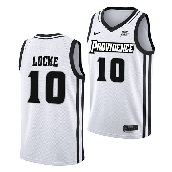 Mens Youth Providence Friars #10 Noah Locke Nike 2023 White College Basketball Game Jersey