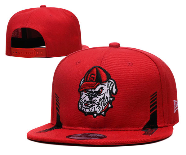 NCAA Georgia Bulldogs Embroidered Red Snapback Caps YD23224 (1)