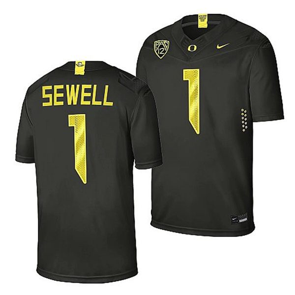 Mens Youth Oregon Ducks #1 Noah Sewell Nike Alternate College Football Game Jersey - Sequoia