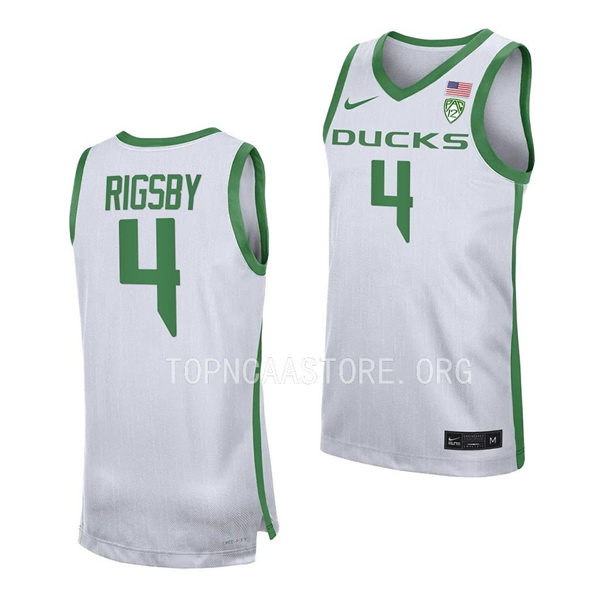 Mens Youth Oregon Ducks #4 Brennan Rigsby Nike White College Basketball Game Jersey