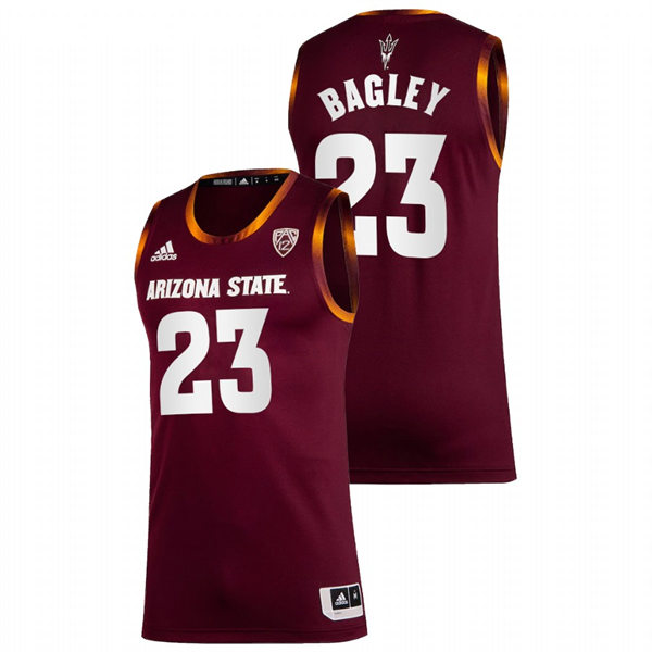 Mens Youth Arizona State Sun Devils #23 Marcus Bagley 2021 Maroon White College Basketball Jersey