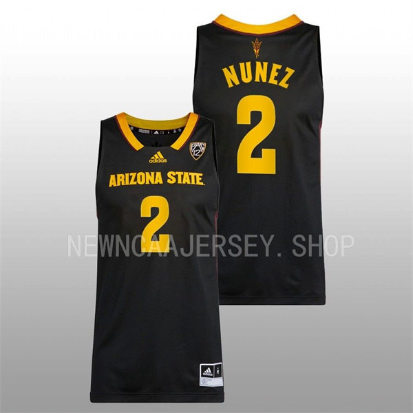 Mens Youth Arizona State Sun Devils #2 Austin Nunez Nike Black 2022-23 Swingman College Basketball Game Jersey