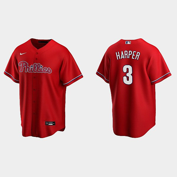 Youth Philadelphia Phillies #3 Bryce Harper Nike Red Alternate Cool Base Jersey
