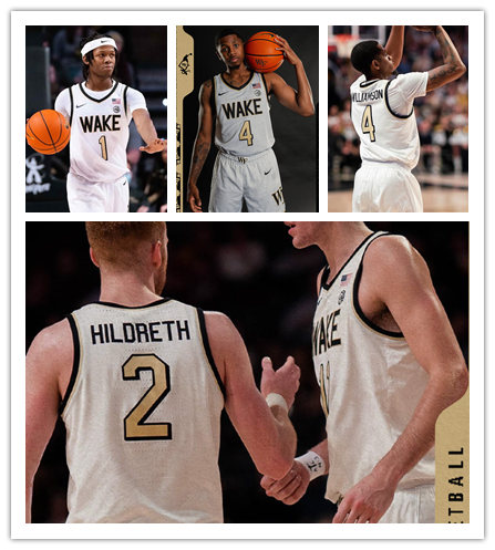 Mens Youth Wake Forest Demon Deacons Custom 2022-23 White Yellow College Basketball Game Jersey