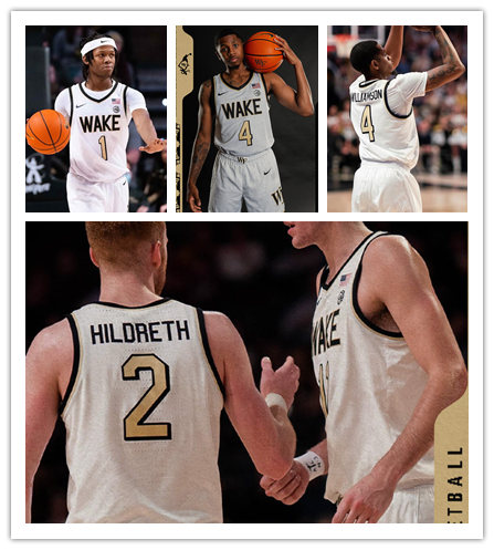 Wake Forest Demon Deacons Custom White Gold Wake College Basketball Game Jersey