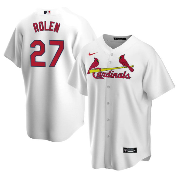 Mens St. Louis Cardinals #27 Scott Rolen White Home CoolBase Jersey