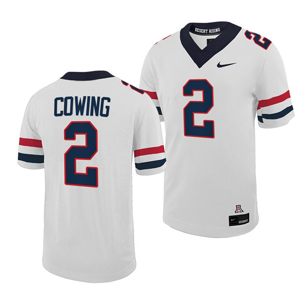 Mens Youth Arizona Wildcats #2 Jacob Cowing Nike White 2022 College Football Game Jersey 