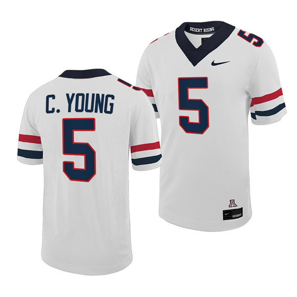 Mens Youth Arizona Wildcats #5 Christian Young Nike White 2022 College Football Game Jersey 