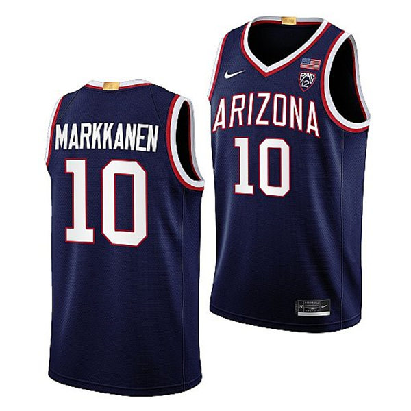 Mens Youth Arizona Wildcats #10 Azuolas Tubelis Nike Navy 2022-23 College Basketball Game Jersey