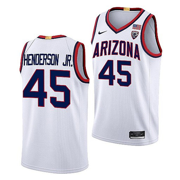 Mens Youth Arizona Wildcats #45 Cedric Henderson Jr. Nike White 2022-23 College Basketball Game Jersey