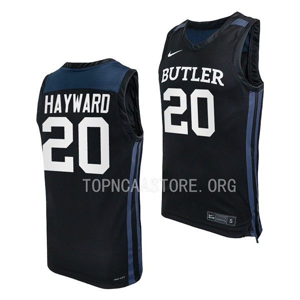 Mens Youth Butler Bulldogs #20 Gordon Hayward Nike Black College Basketball Game Jersey