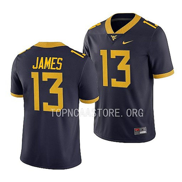 Mens Youth West Virginia Mountaineers #13 Sam James Nike 2022 Navy College Football Game Jersey