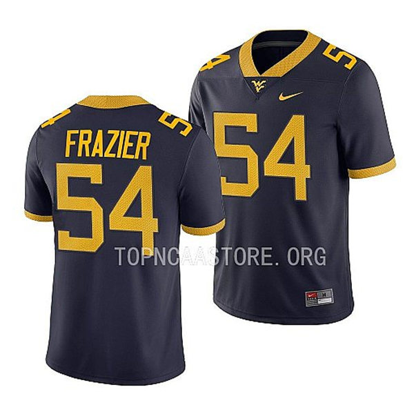 Mens Youth West Virginia Mountaineers #54 Zach Frazier Nike 2022 Navy College Football Game Jersey