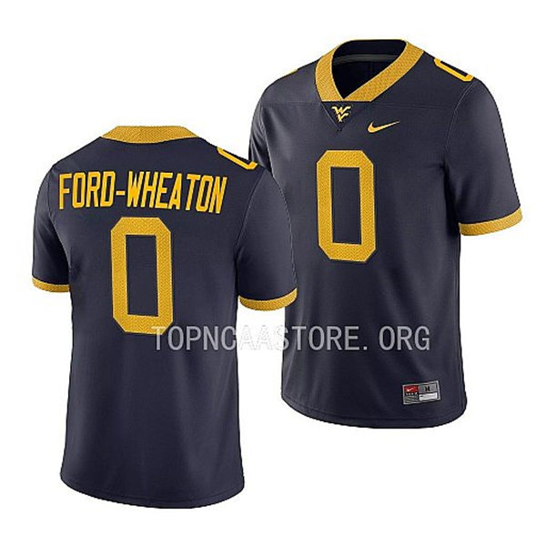 Mens Youth West Virginia Mountaineers #0 Bryce Ford-Wheaton Nike 2022 Navy College Football Game Jersey