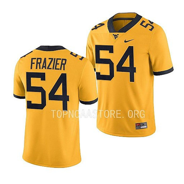 Mens Youth West Virginia Mountaineers #54 Zach Frazier Nike 2022 Gold College Football Game Jersey