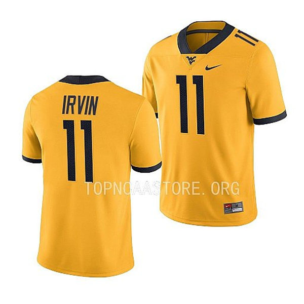 Mens Youth West Virginia Mountaineers #11 Bruce Irvin Nike 2022 Gold College Football Game Jersey