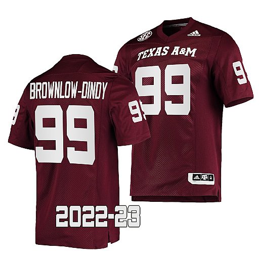Mens Youth Texas A&M Aggies #99 Gabriel Brownlow-Dindy Adidas Maroon College Football Game Jersey