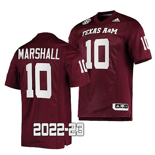 Mens Youth Texas A&M Aggies #10 Chris Marshall Adidas Maroon College Football Game Jersey