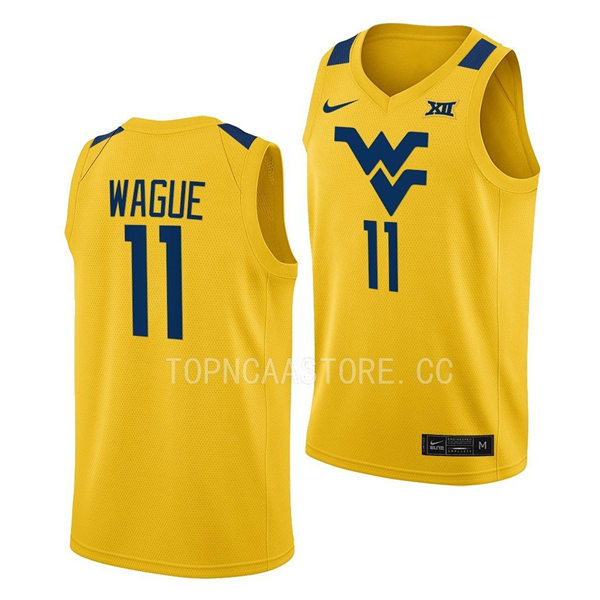 Mens Youth West Virginia Mountaineers #11 Mohamed Wague Nike 2022 Gold College Basketball Game Jersey