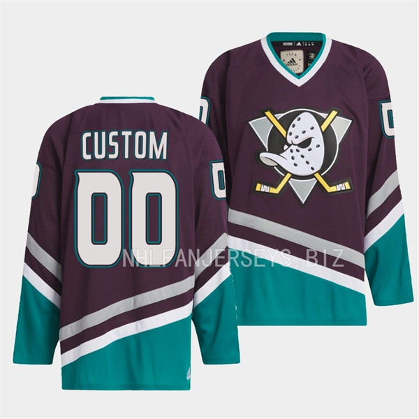 Men's Anaheim Ducks Custom Adidas Purple 1993 Team Classics Jersey