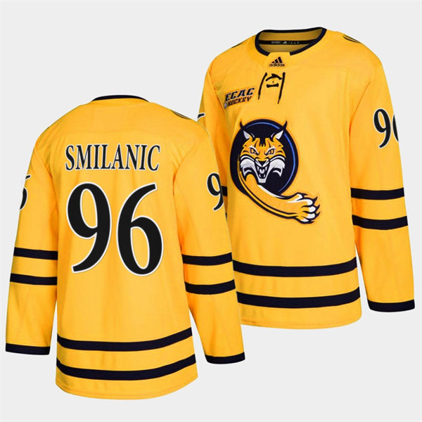 Mens Youth Quinnipiac Bobcats #96 Ty Smilanic 2022 Gold Alternate College Hockey Jersey