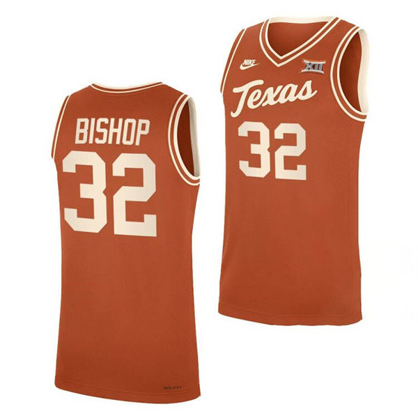 Mens Youth Texas Longhorns #32 Christian Bishop Nike Orange Team Classic Basketball Jersey