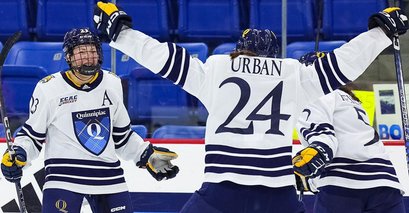 Mens Youth Quinnipiac Bobcats Custom Adidas 2023 White College Hockey Jersey