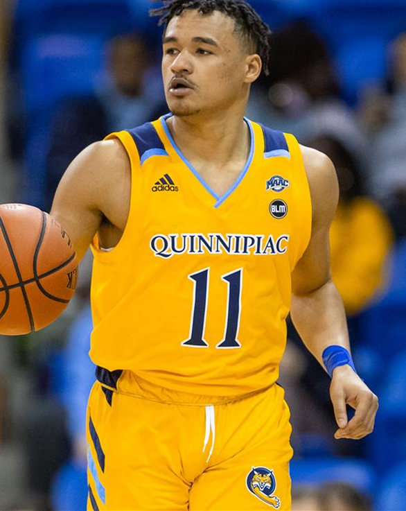 Mens Youth Quinnipiac Bobcats Custom  Adidas 2022 Gold Alternate College Basketball Game Jersey (5)