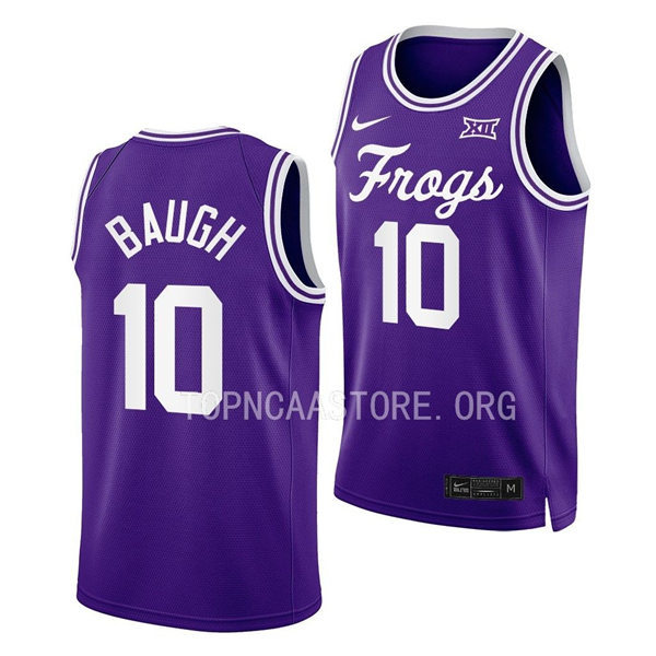 Men's Youth TCU Horned Frogs #10 Damion Baugh Nike Purple Limited Frogs College Basketball Game Jersey