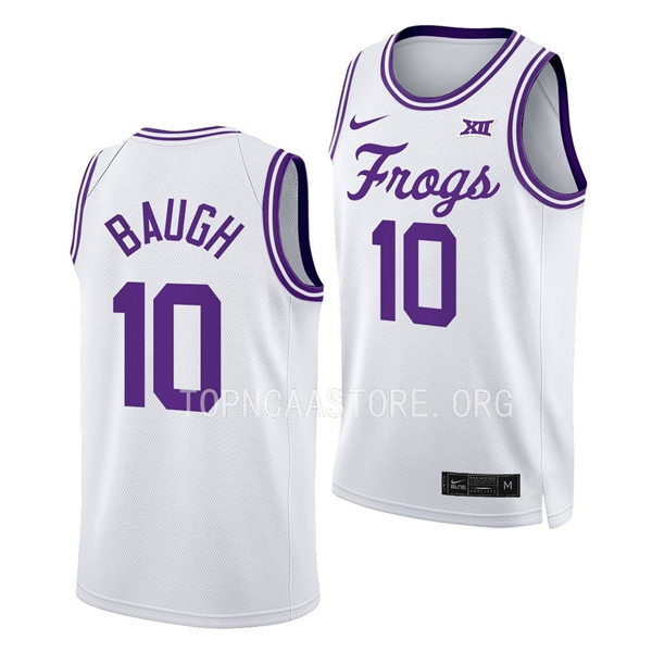Men's Youth TCU Horned Frogs #12 Xavier Cork Nike White Limited Frogs College Basketball Game Jersey