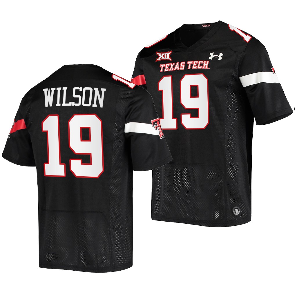 Mens Youth Texas Tech Red Raiders #19 Tyree Wilson 2022 Black College Football Game Jersey