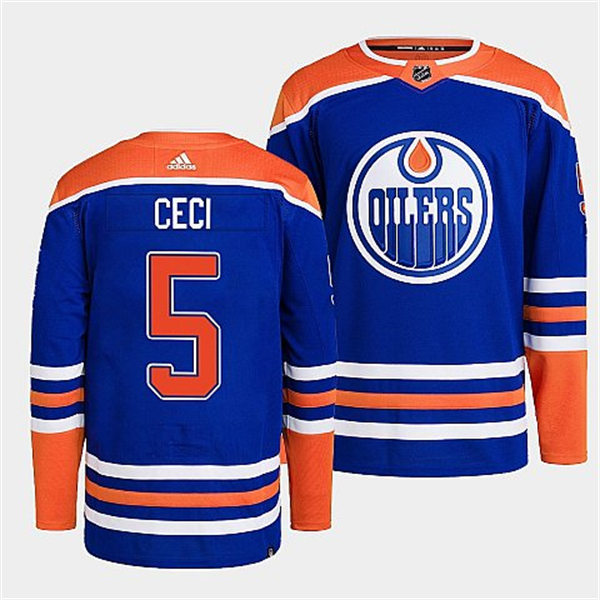 Men's Edmonton Oilers #5 Cody Ceci adidas Royal Alternate Jersey