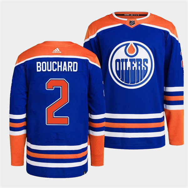Men's Edmonton Oilers #2 Evan Bouchard adidas Royal Alternate Jersey