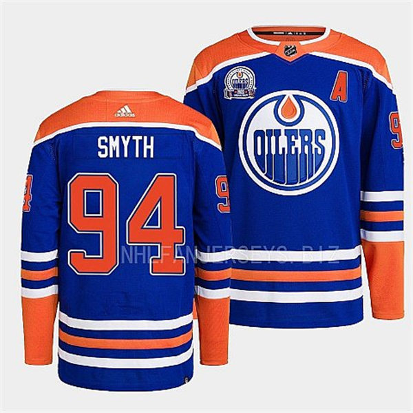 Men's Edmonton Oilers Retired Player #94 Ryan Smyth adidas Royal Alternate Jersey