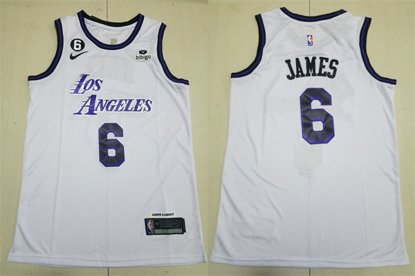 Youth Los Angeles Lakers #6 LeBron James White 2022-23 City Edition Jersey