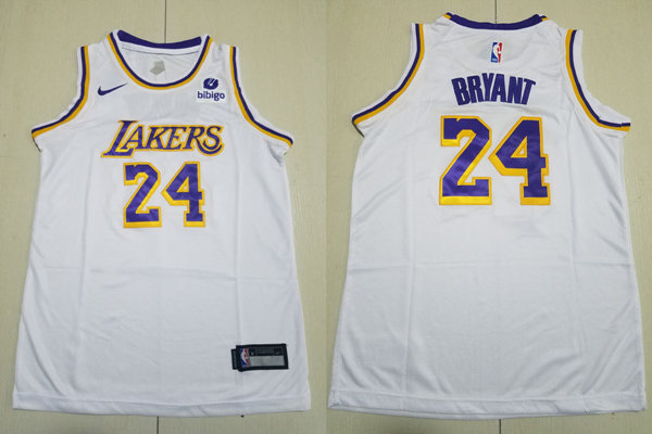 Youth Los Angeles Lakers #24 Kobe Bryant Nike White Association Edition Swingman Jersey