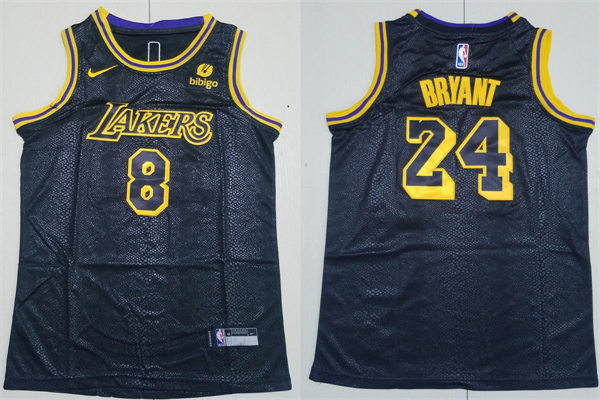 Youth Los Angeles Lakers #8 Font #24 Back Kobe Bryant Nike Gold Icon Edition Jersey
