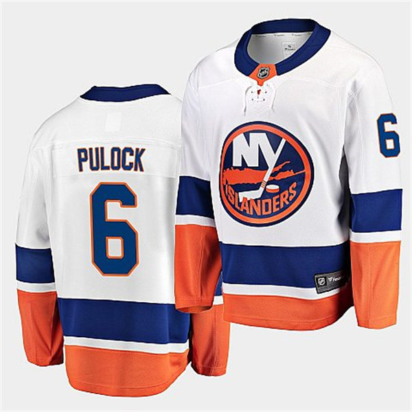 Men's New York Islanders #6 Ryan Pulock adidas Away White Jersey