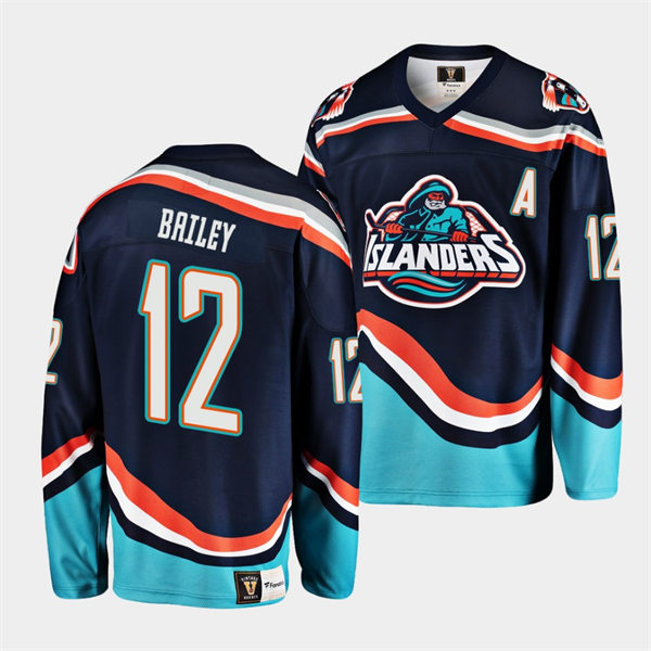 Men's New York Islanders #12 Josh Bailey 2022 Reverse Retro Replic 20. Jersey Navy