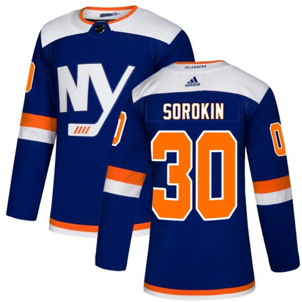 Mens New York Islanders #30 Ilya Sorokin adidas Blue Alternate Jersey