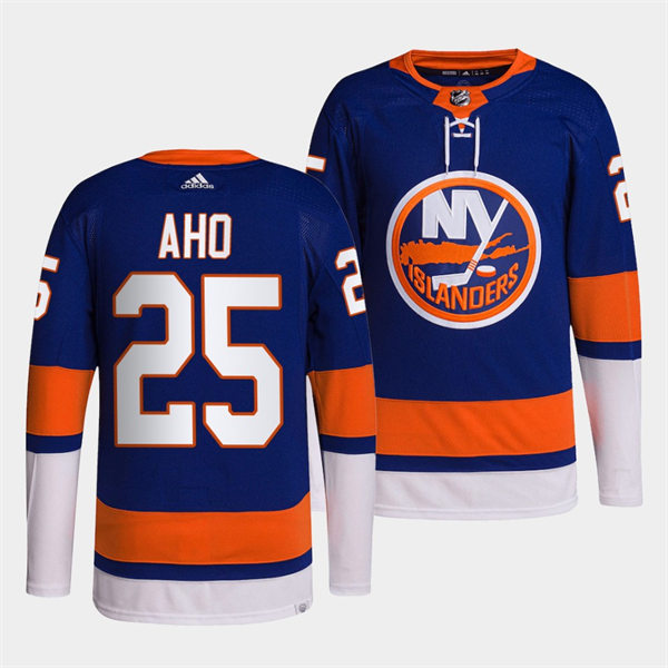 Men's New York Islanders #25 Sebastian Aho adidas Home Blue Jersey